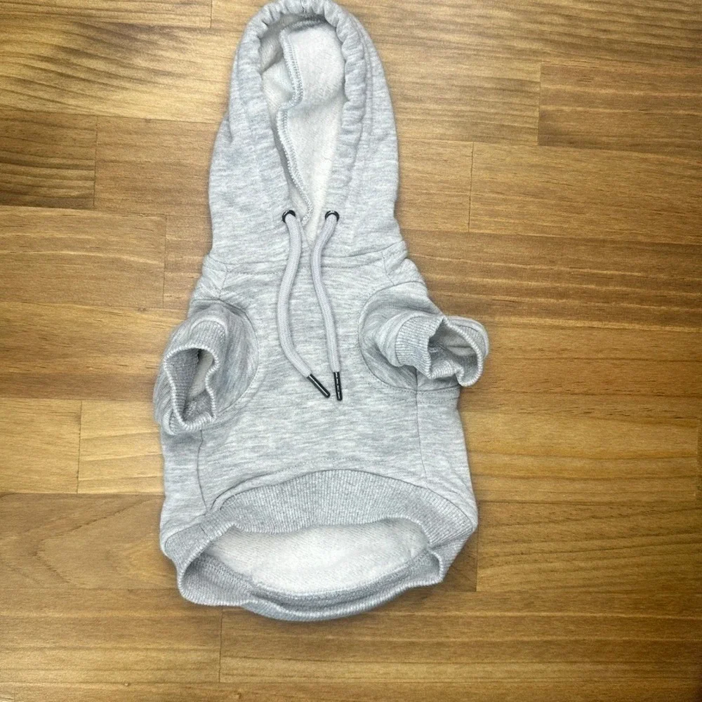 Champion Pet Dog Hoodie Gray Fleece Pullover Sweatshirt XS Small Dog